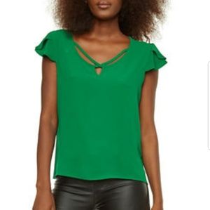 Crepe Knit Caged Neck Top for Juniors